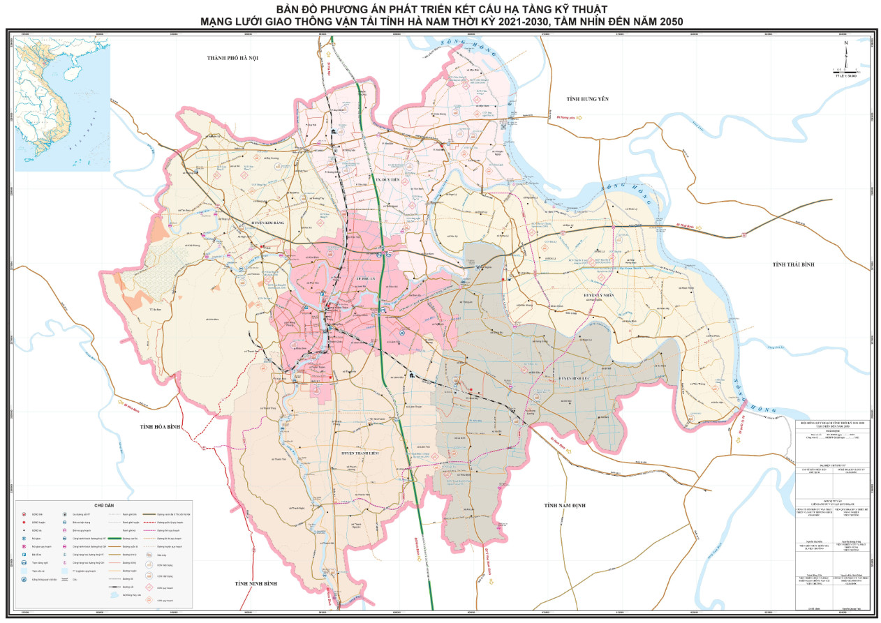 Bản đồ phương án mạng Quy hoạch mạng lưới giao thông tỉnh Hà Nam
